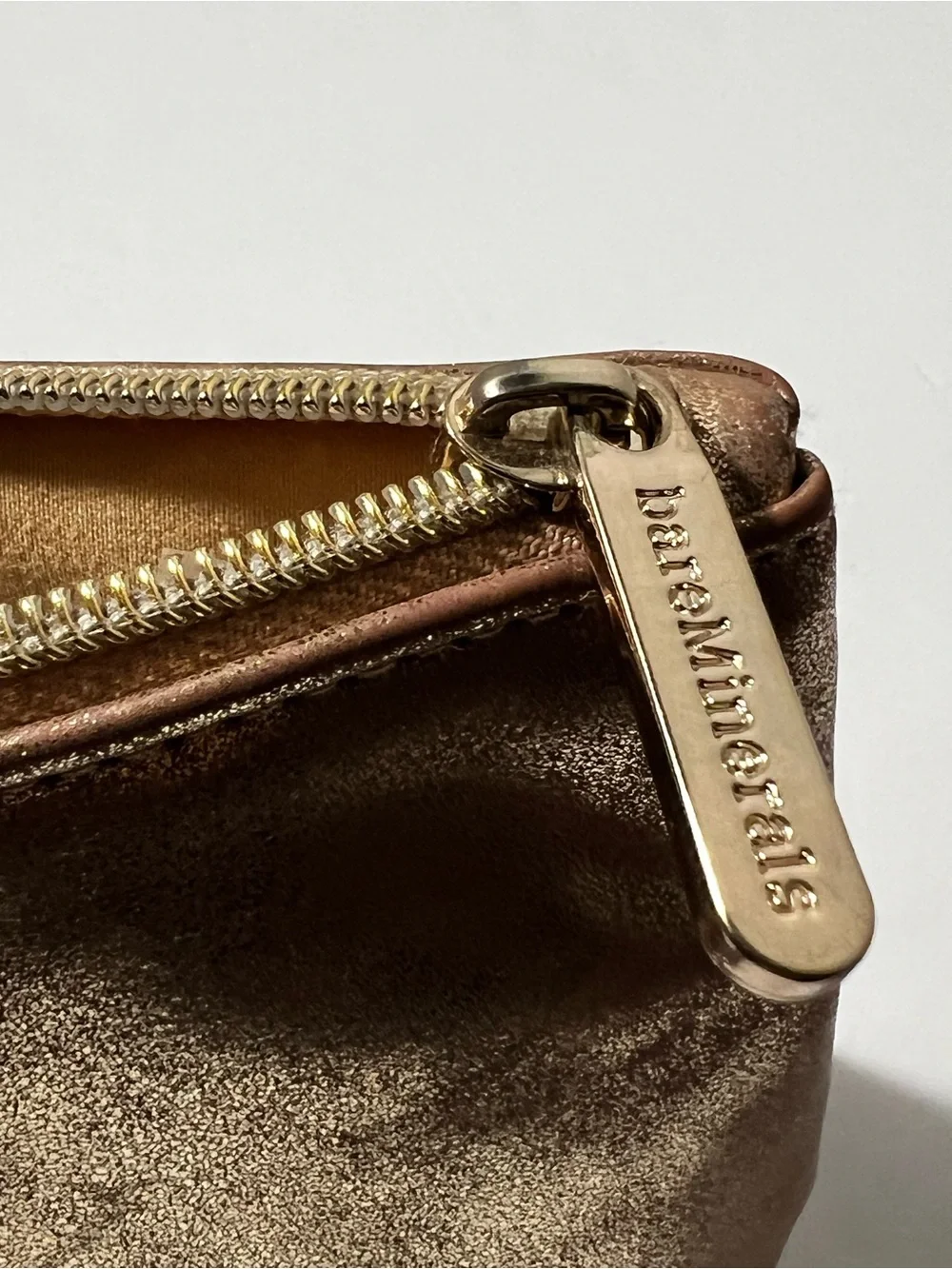 bareMinerals Gold Metallic Makeup Cosmetic Bag Travel Pouch
